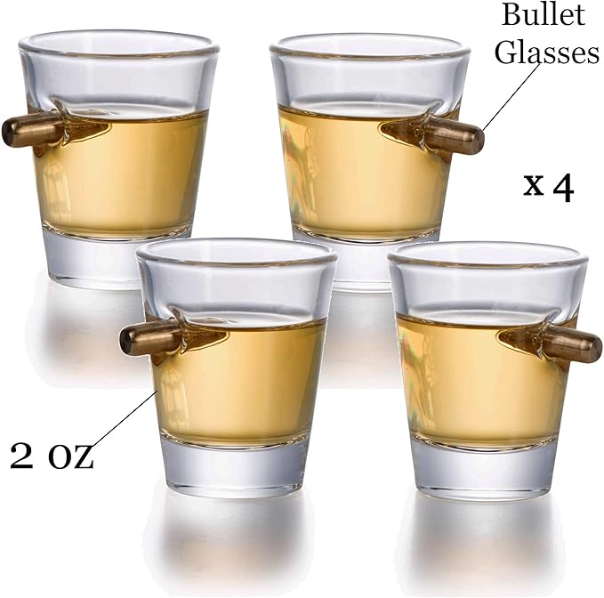 Bezrat Gun Whiskey Karaffel med 4 shotglass