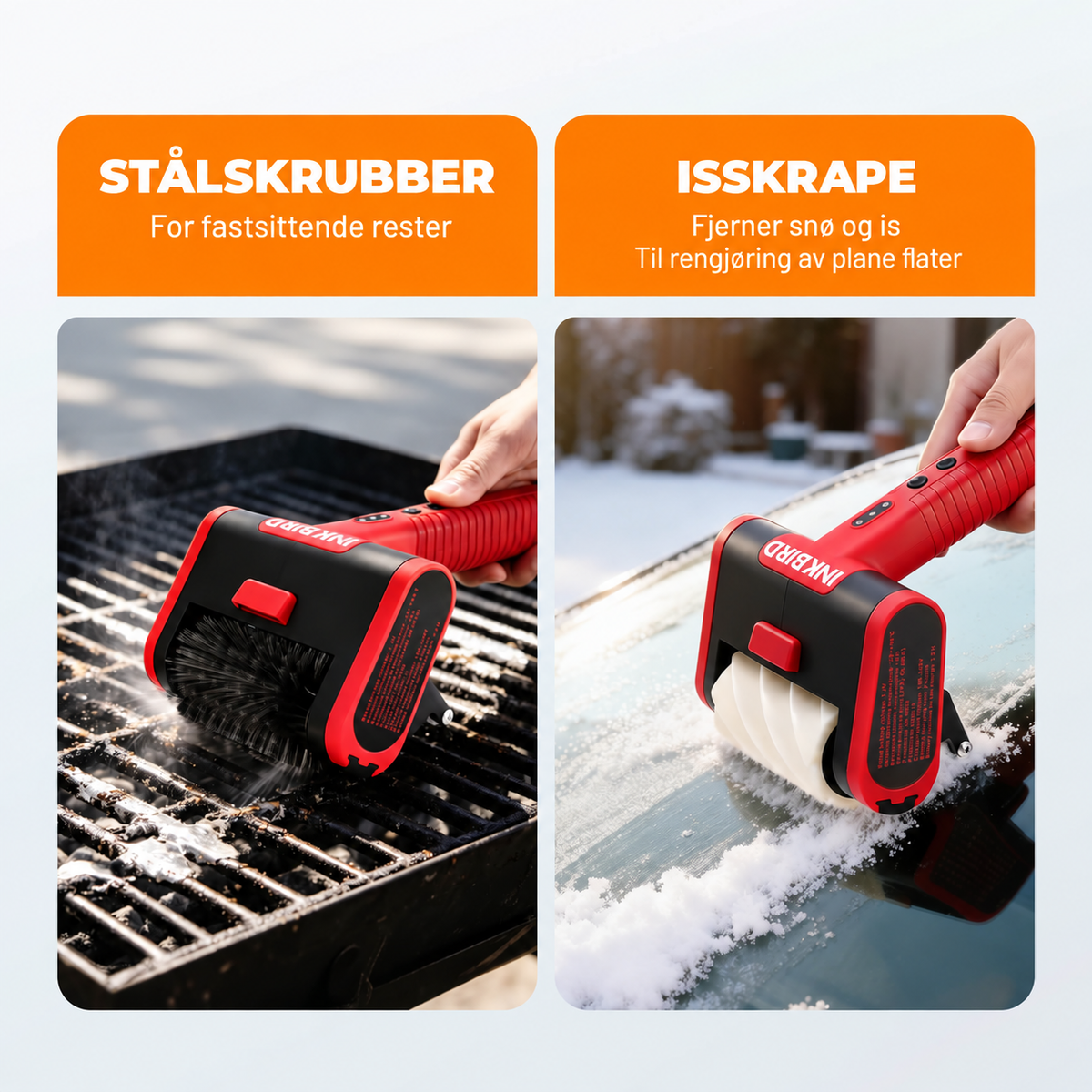 INKBIRD Trådløs elektrisk grillbørste med tre hastigheter