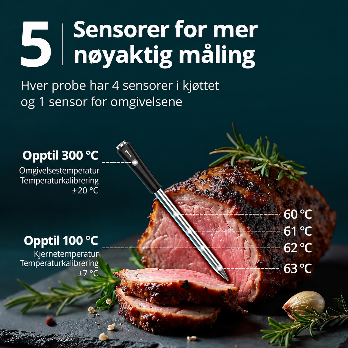 INKBIRD INT-14S-BW – trådløst steketermometer med 4 prober