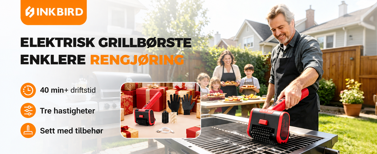INKBIRD Trådløs elektrisk grillbørste med tre hastigheter
