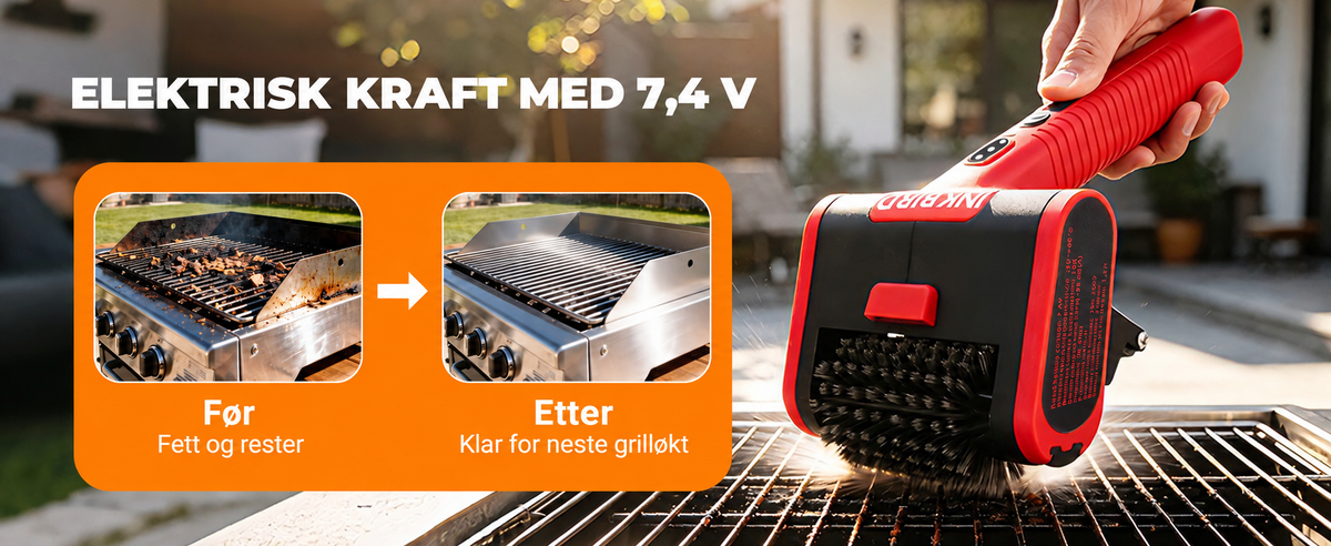 INKBIRD Trådløs elektrisk grillbørste med tre hastigheter