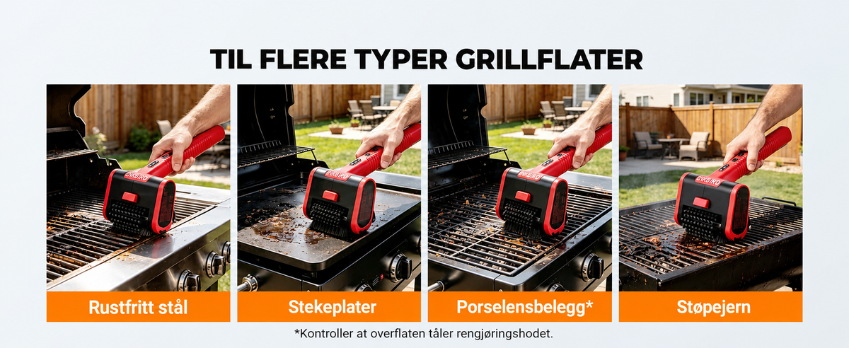 INKBIRD Trådløs elektrisk grillbørste med tre hastigheter