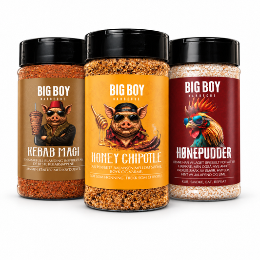 Big Boy BBQ Smakstrioen med Kebab Magi, Honey Chipotle og Hønepudder