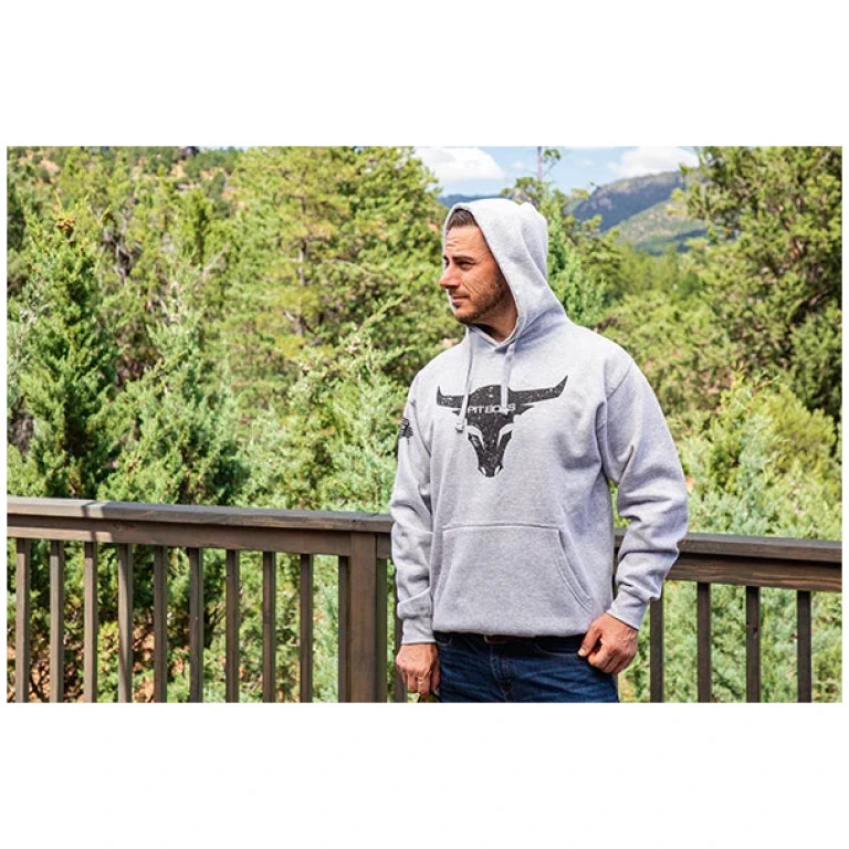 Pit Boss Bull Hoody, Grey Heather – Men’s XL