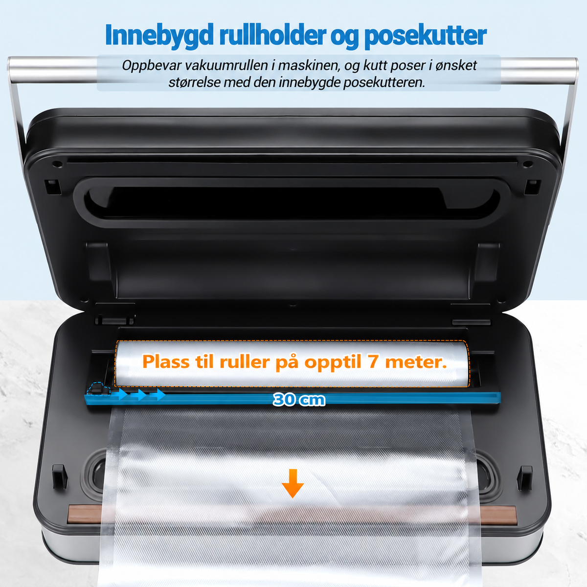 INKBIRD INK-VS04 Vakuumpakker med dobbel pumpe og innebygd posekutter