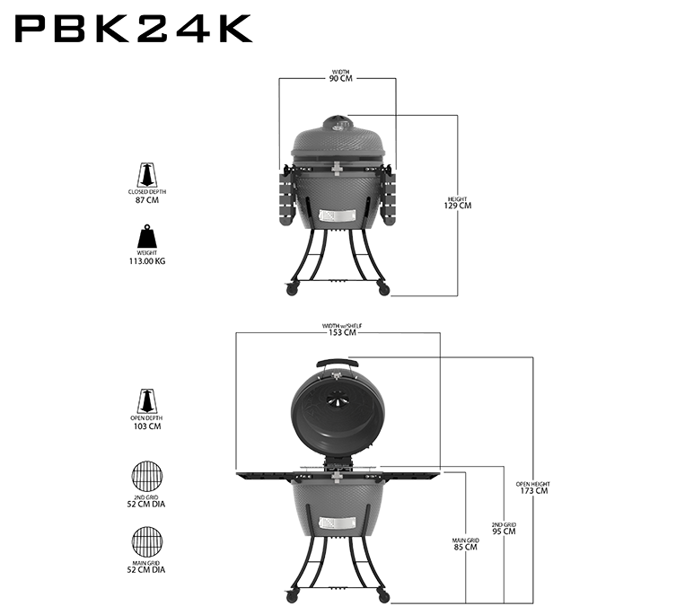 Pit Boss Ceramic Charcoal Grill PBK24