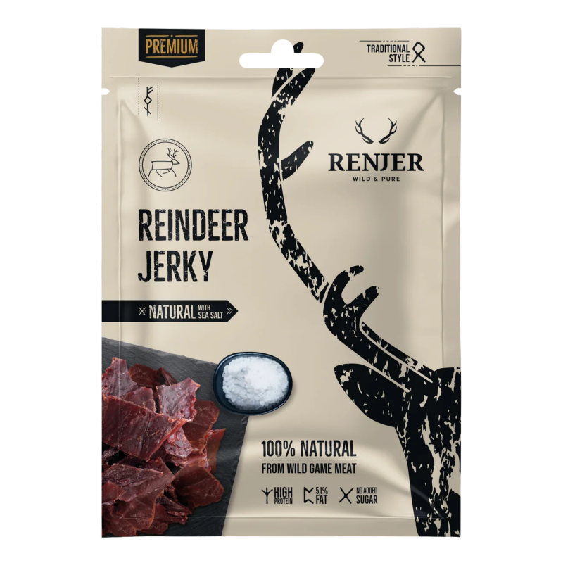 Renjer Reindeer Jerky Sea Salt25gr