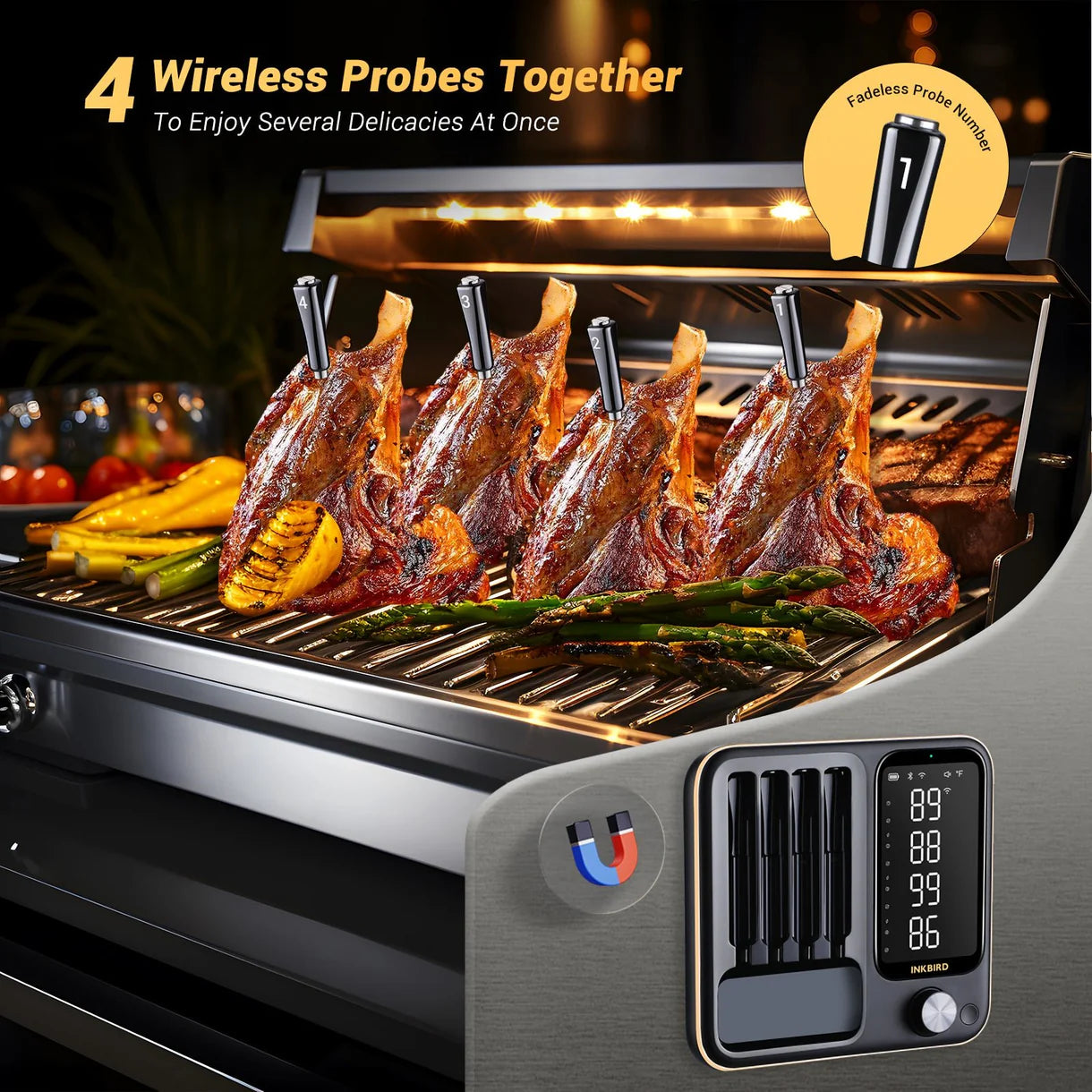 INKBIRD Wifi/Bluetooth 4 prober BBQ Termometer